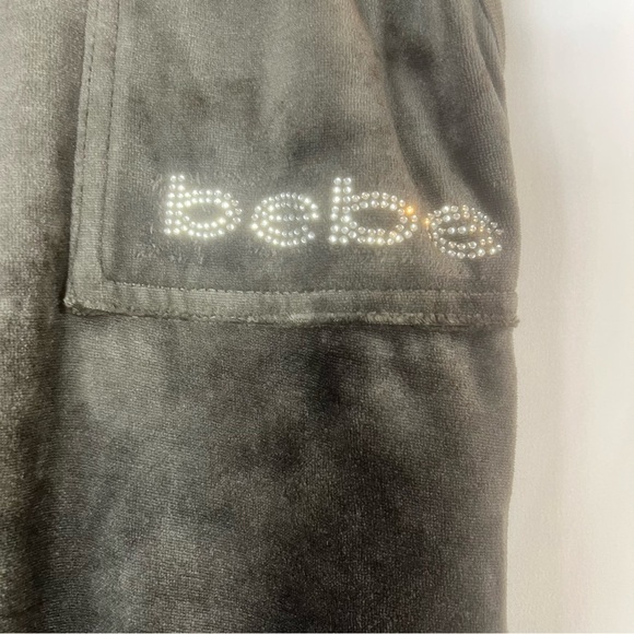 Bebe,  Velvet Joggers, Y2L 90’s sweatpants Low Rise Flare Bebe Gray  XL - Picture 5 of 17
